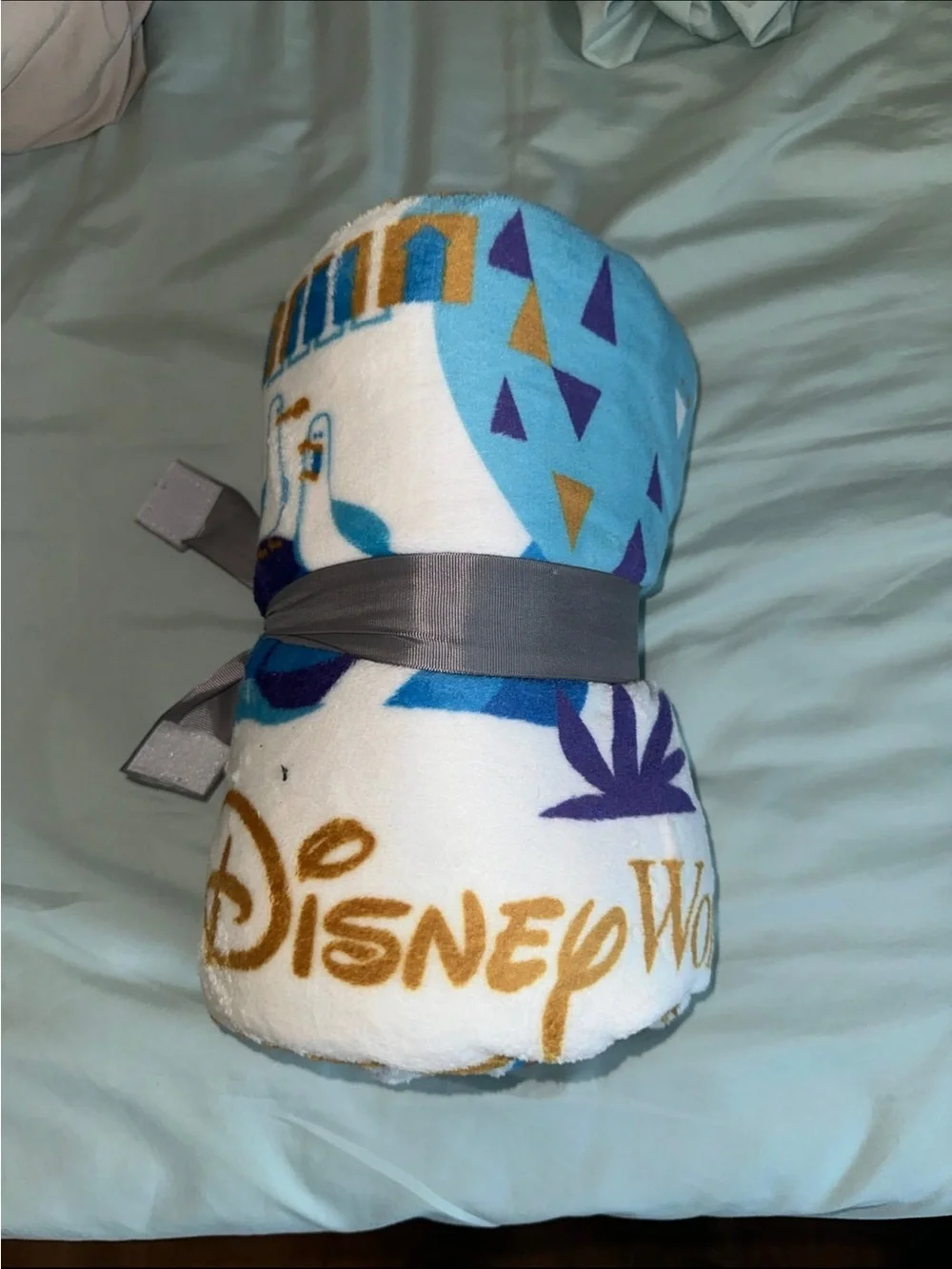 Disney Plush Throw Blanket in White, Blue & Gold